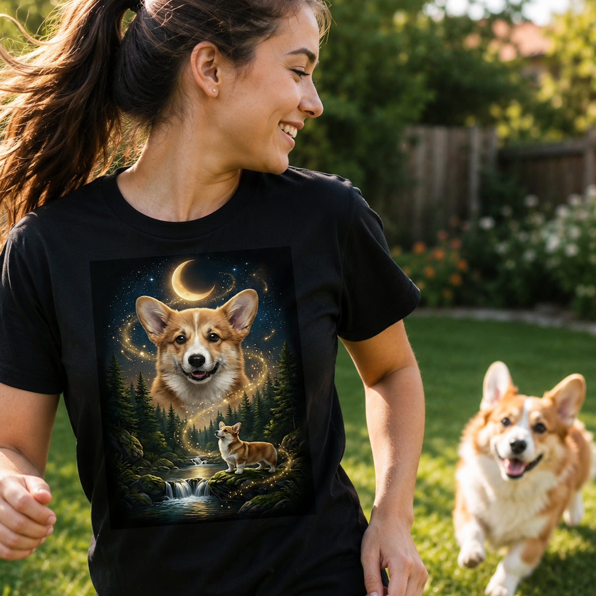 Dog Howling to the Moon - Personalized Shirt - Gift for Dog, Cat Lovers