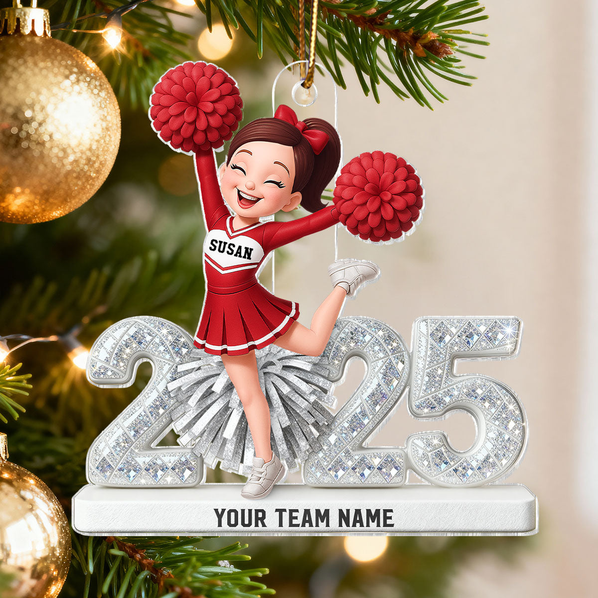 3D Effect Proud American Football Player - Personalized Acrylic Ornament - Gift For Football Lovers, Grandson, Son, Husband