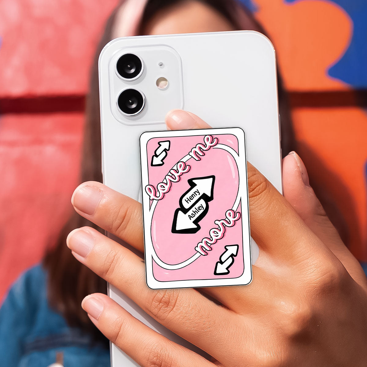 Love Me More Romance Lovers - Personalized Acrylic Magnetic Phone Grip - Anniversary, Valentine's Day Gift, Gift For Him, Gift For Her
