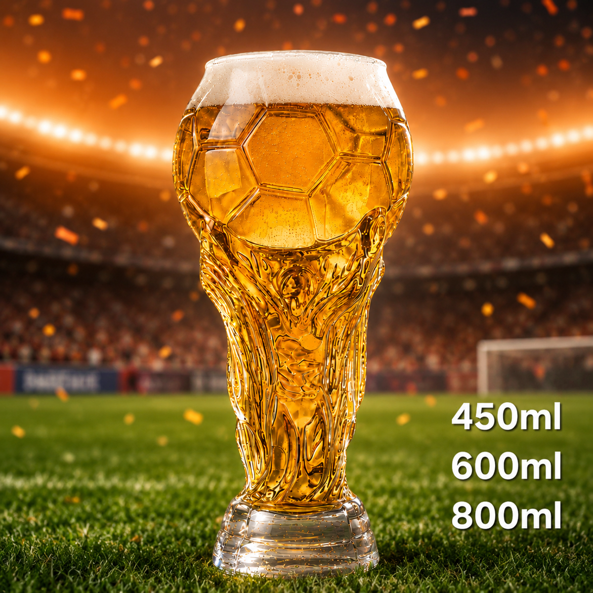Football Trophy Beer Glass, Match Day Beer Glass, Birthday Gift for Him, Gift for Dad