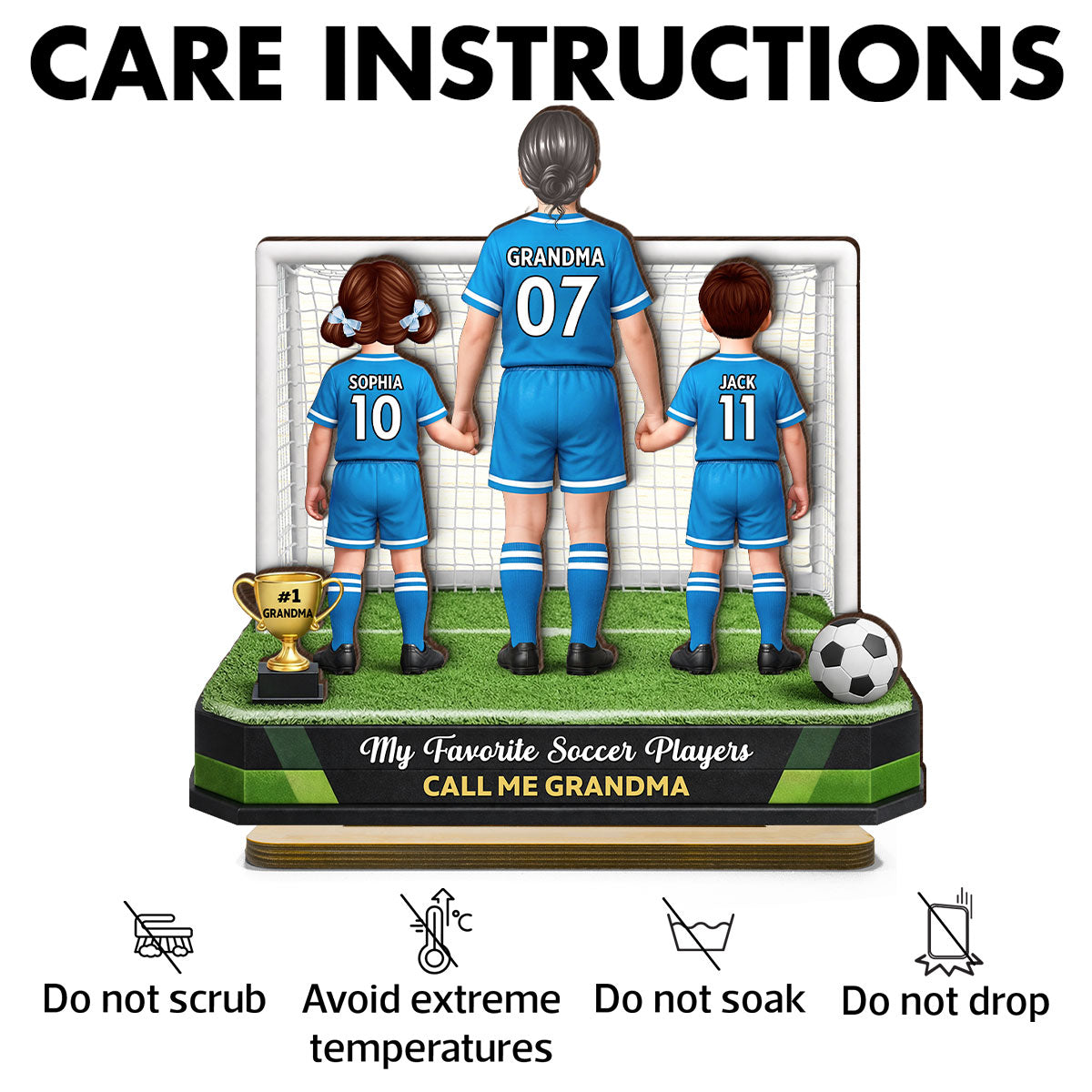 My Favorite Soccer Player Calls Me Grandma - Personalized 2-Layered Wooden Plaque - Heartfelt Gift For Grandma