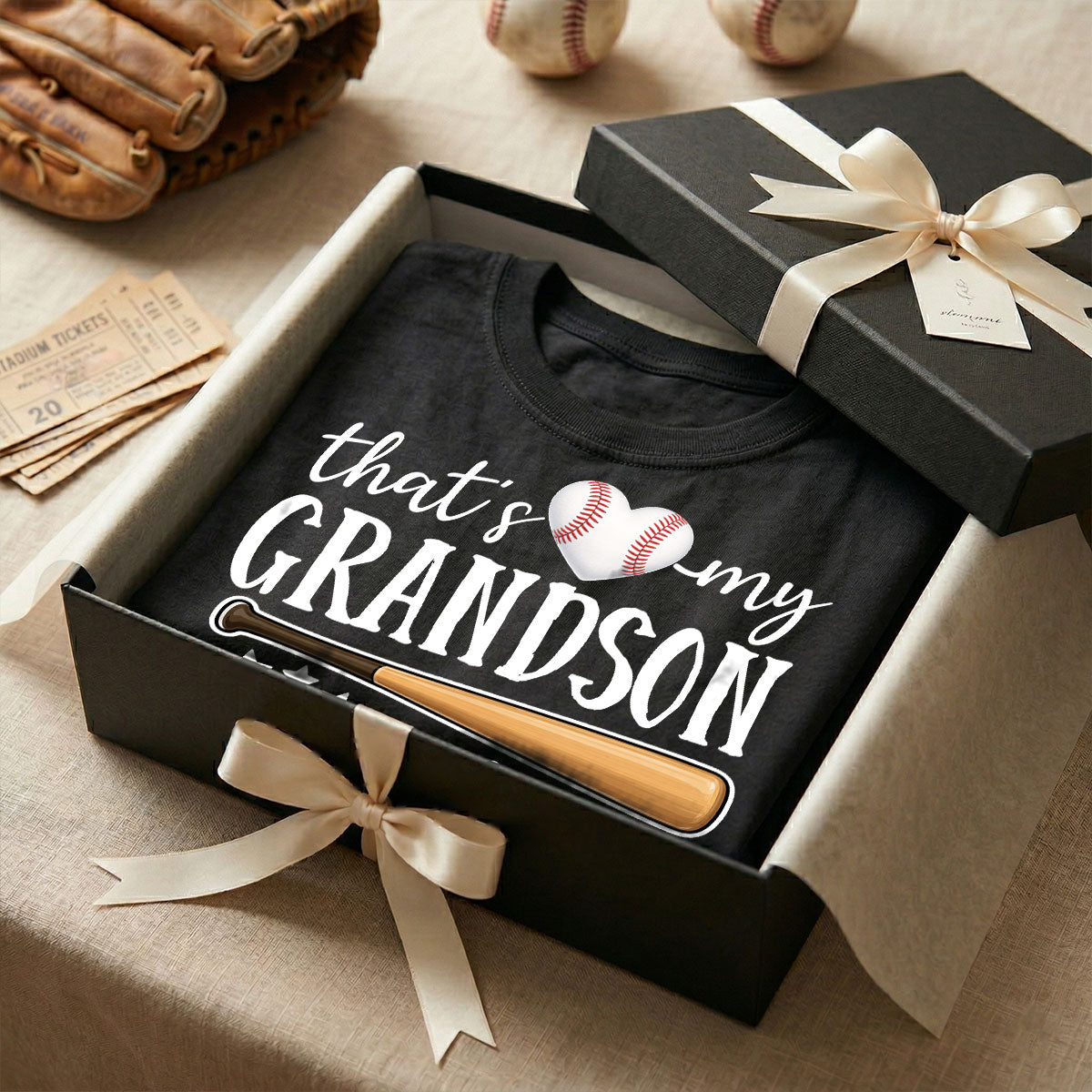 That's My Grandson Out There Player Silhouette - Personalized Double Sided Shirt - Baseball Softball Grandma Mom