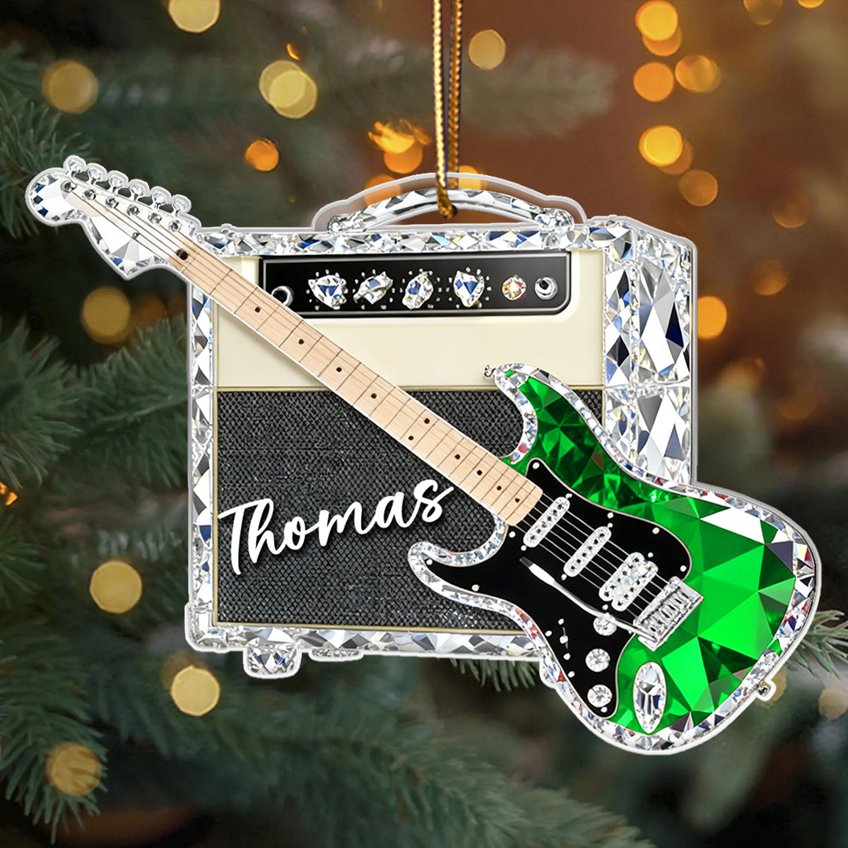 Guitar Music Crystal Effect - Personalized Acrylic Ornament - Unique Christmas Gift For Guitarist