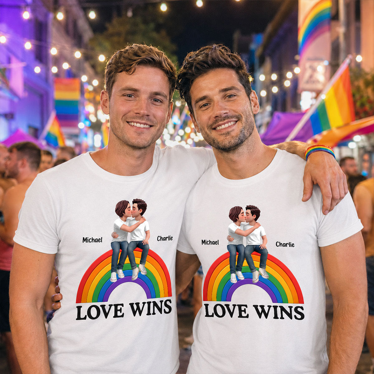 LGBT+ Couple Love Is Love - Personalized Shirt - Matching Shirts For Couple, Happy Pride Month