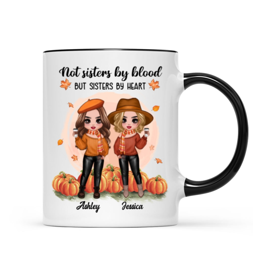 Standing Fall Season Doll Besties Best Friends Personalized Mug