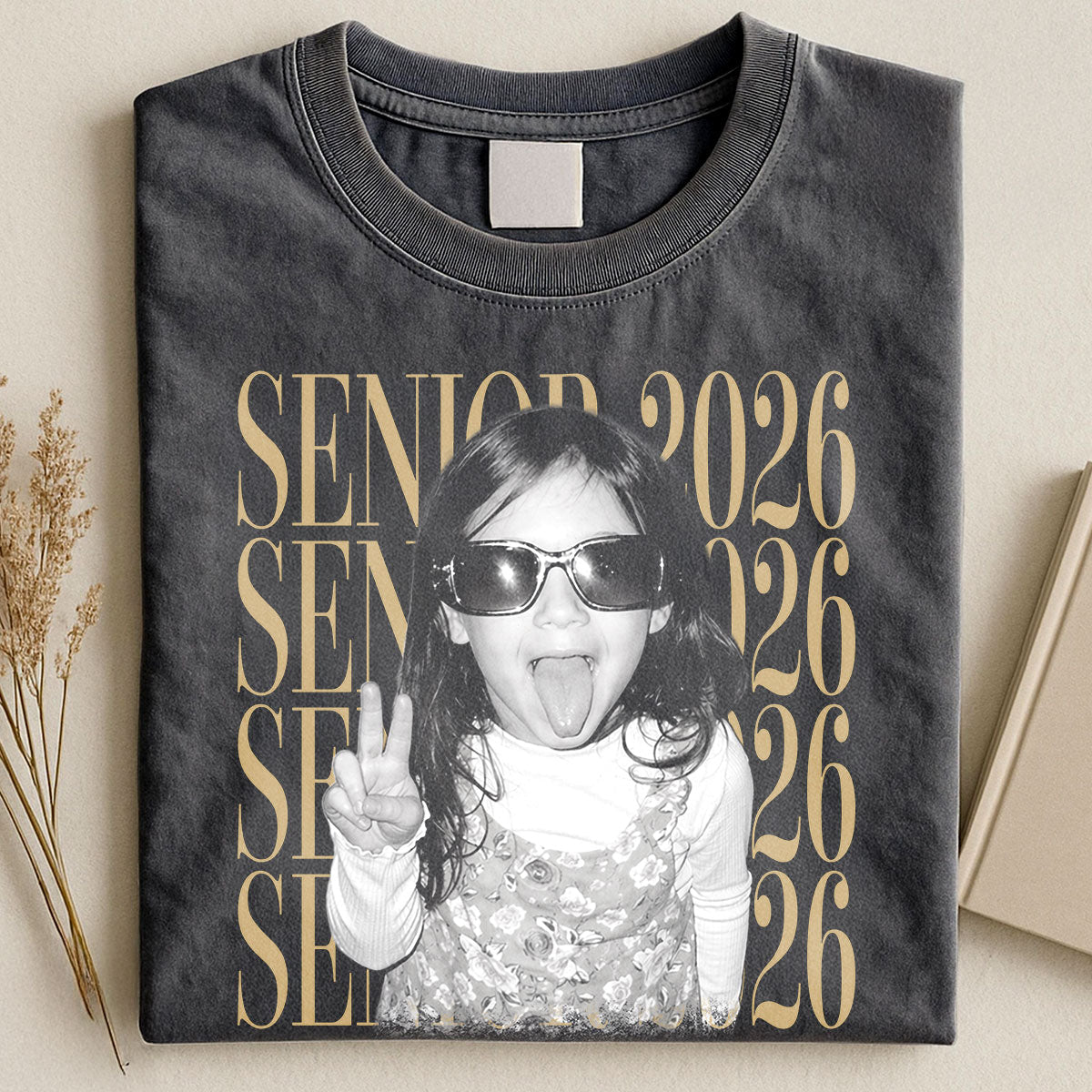 Retro Vintage Photo And Year Senior - Personalized Shirt - Custom Graduate Picture Shirt, Graduation Gift, Family Matching Shirt Graduation Party Celebration