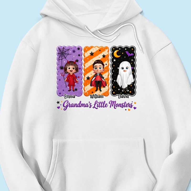 Grandma's Little Monsters Grandkids Halloween - Personalized Shirt - Halloween Gift, Gift For Grandma
