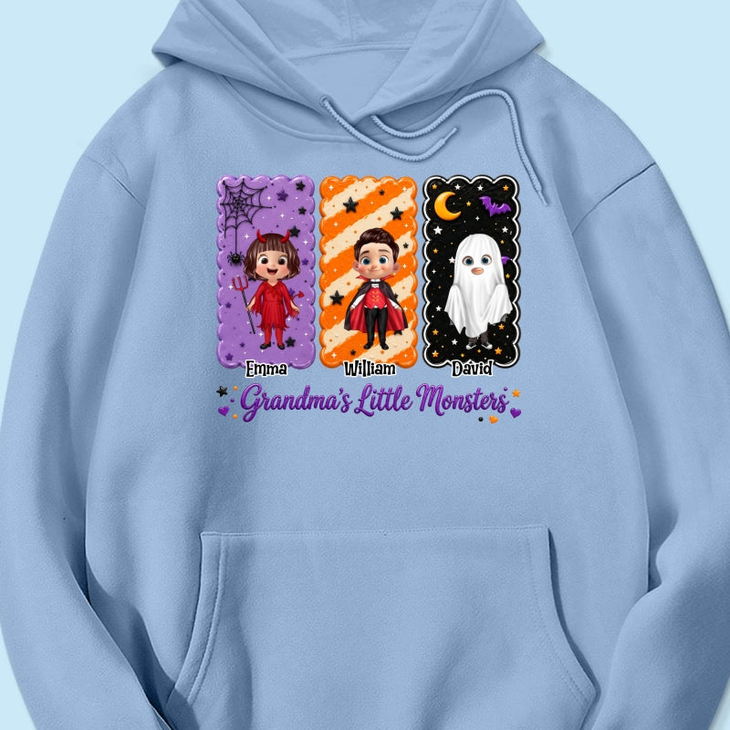 Grandma's Little Monsters Grandkids Halloween - Personalized Shirt - Halloween Gift, Gift For Grandma