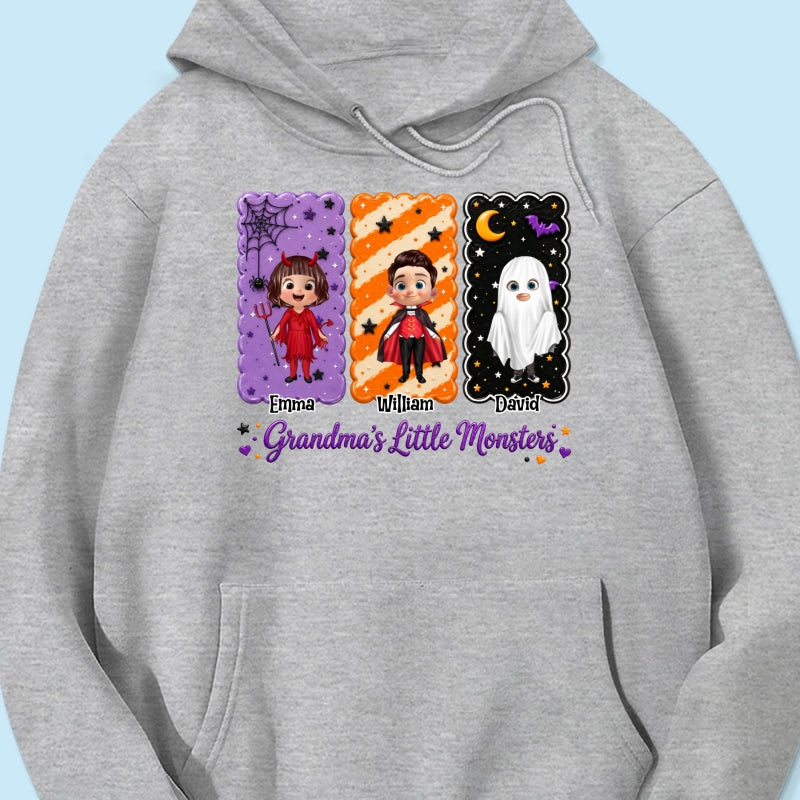Grandma's Little Monsters Grandkids Halloween - Personalized Shirt - Halloween Gift, Gift For Grandma