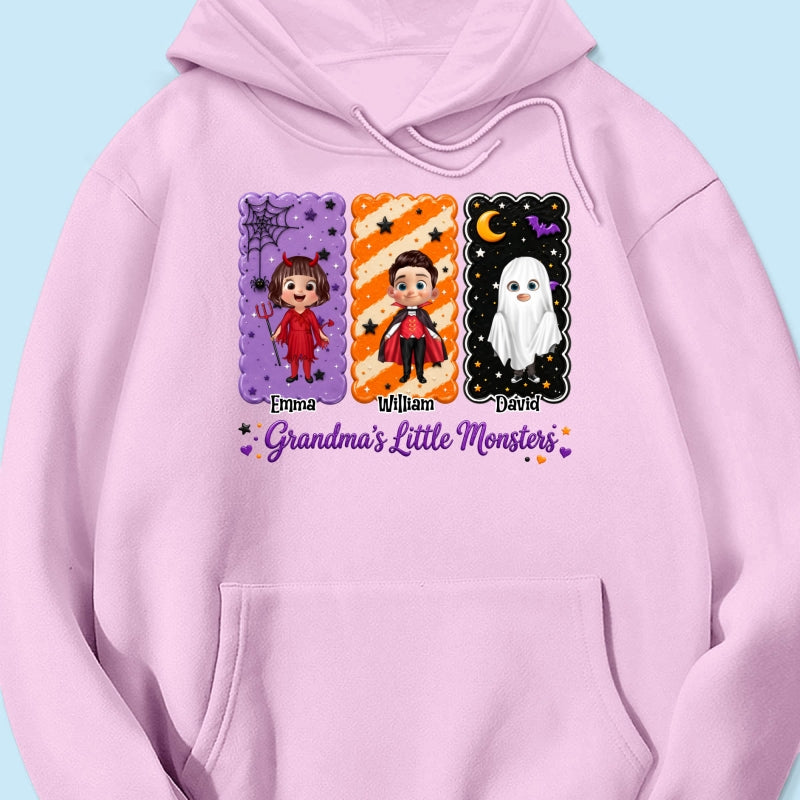 Grandma's Little Monsters Grandkids Halloween - Personalized Shirt - Halloween Gift, Gift For Grandma