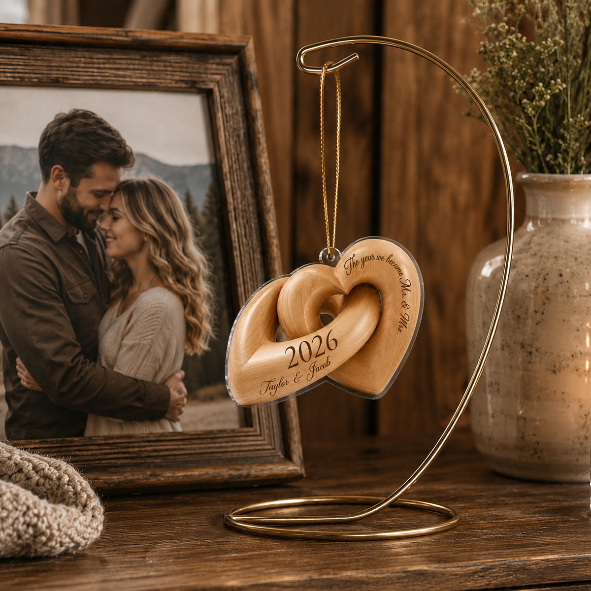 The Year We Became Mr. & Mrs. - Personalized Acrylic Ornament - Heartfelt Keepsake Gift for Her, for Him