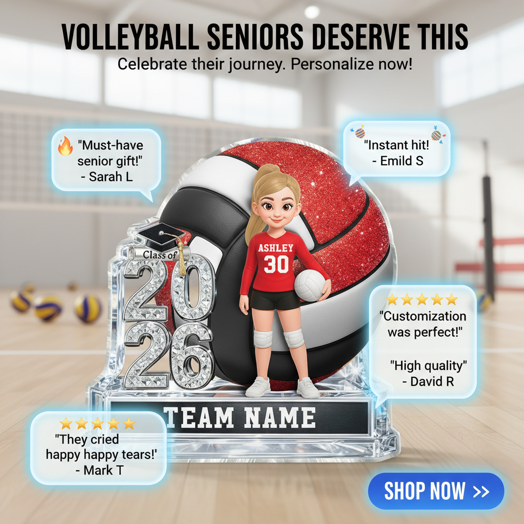 Volleyball Senior Keepsake 2D Flat - Personalized Acrylic Block Plaque - Graduation Gift For Daughter, Son Graduates, Class of 2026
