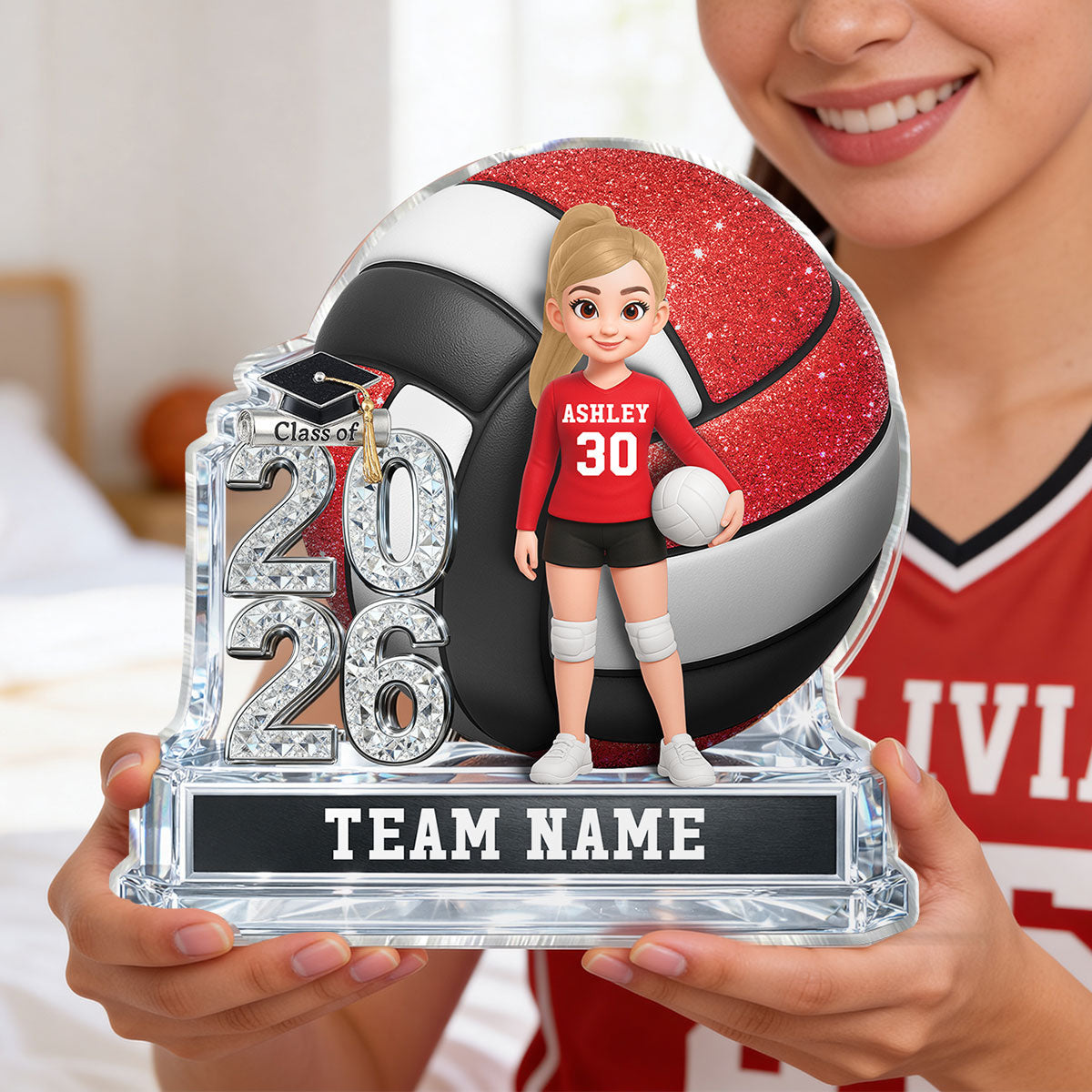 Volleyball Senior Keepsake 2D Flat - Personalized Acrylic Block Plaque - Graduation Gift For Daughter, Son Graduates, Class of 2026
