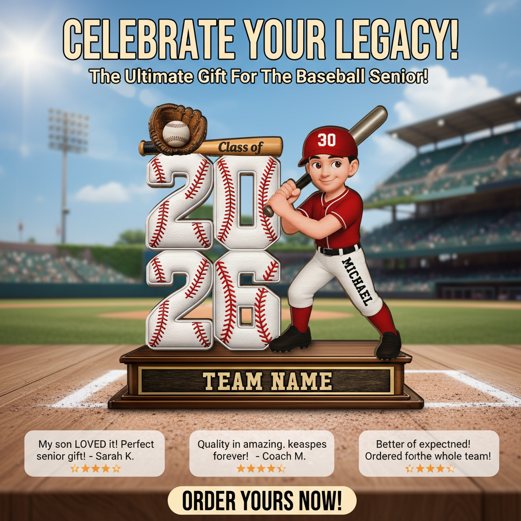 Baseball Senior Class Of 2026 2027 - Personalized 2-Layered Wooden Plaque - Graduation Gift For Son, Daughter, Graduates