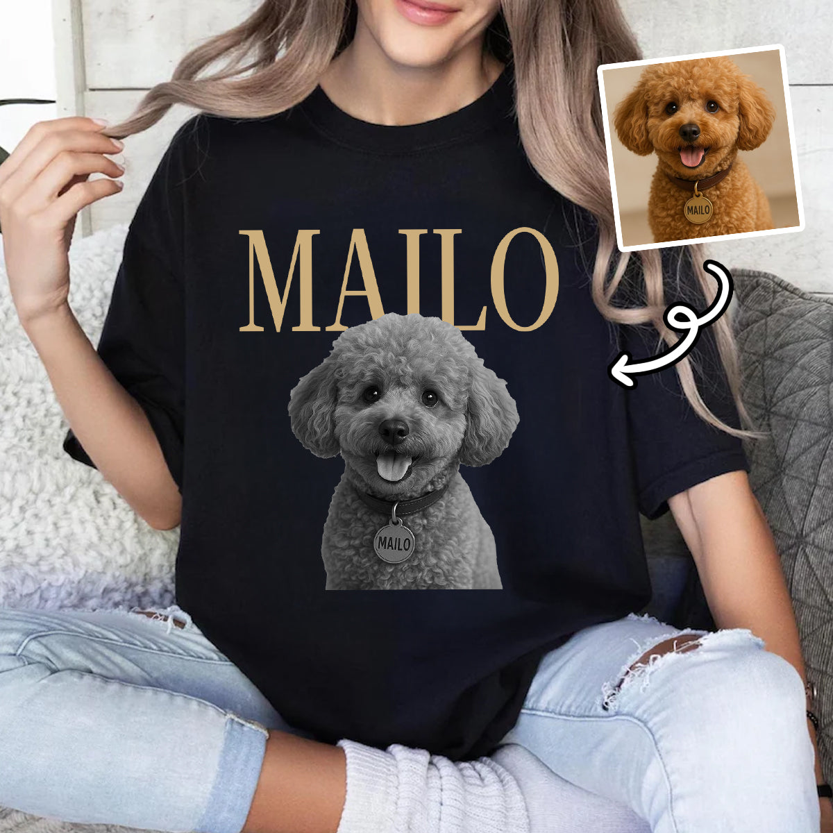 Custom Pet Photo And Name - Personalized Shirt - Vintage Shirt for Pet Lovers