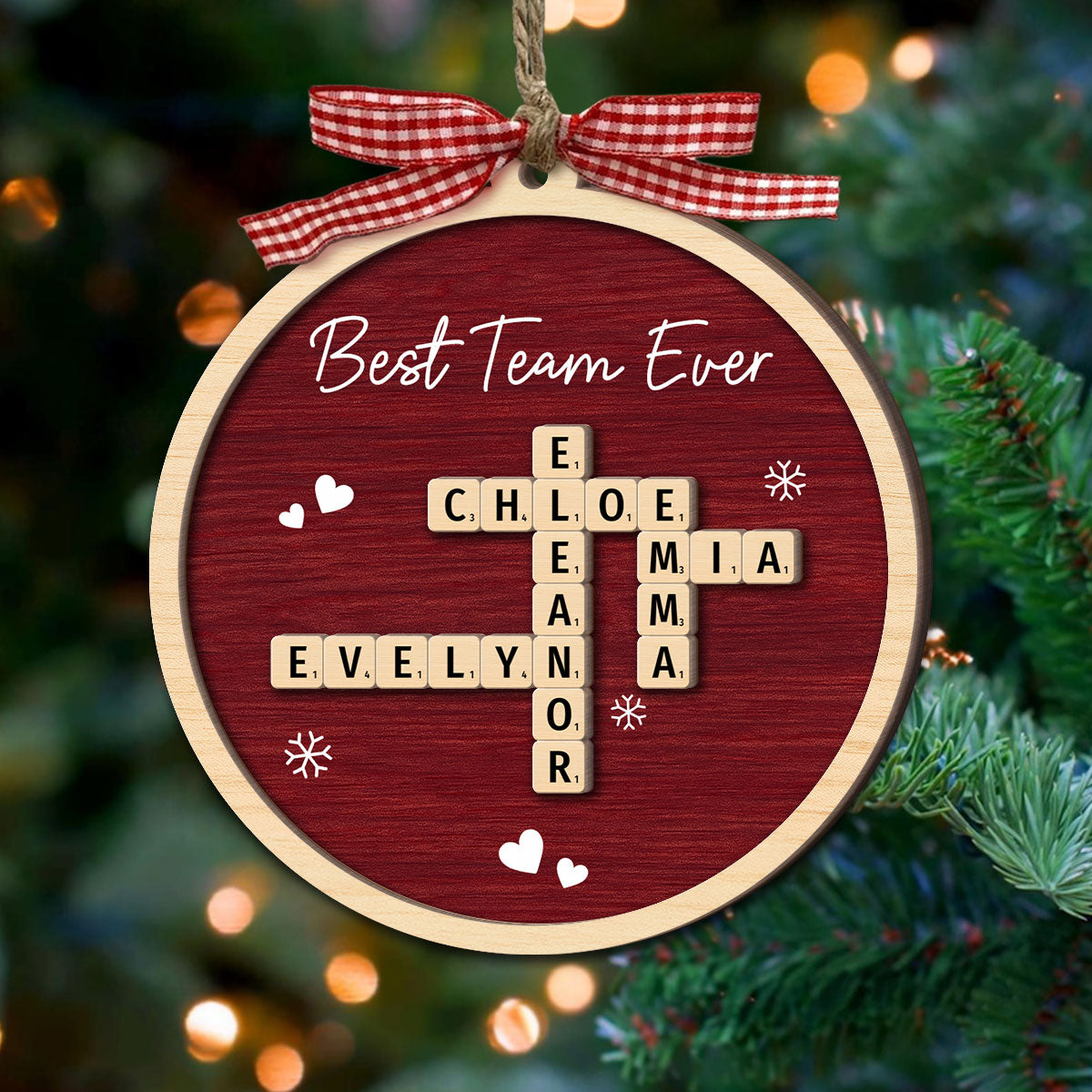 We Wouldn't Be The Team Without You Crossword Puzzle Art - Personalized 2-Layer Wooden Ornament - Gift For Colleagues