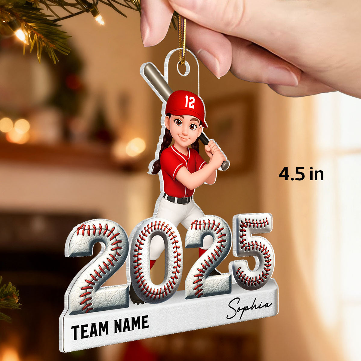 Proud Baseball Player With Year 3D Effect - Personalized Acrylic Ornament - Gift For Teenage, Kids