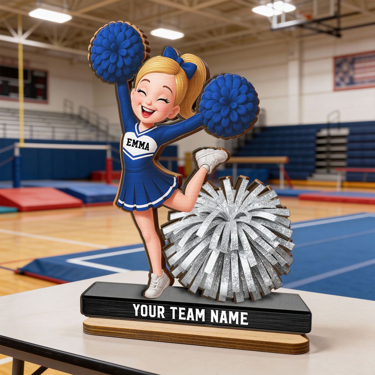 Proud Cheerleader - Personalized 2-Layered Wooden Plaque - Gift For Cheerleaders