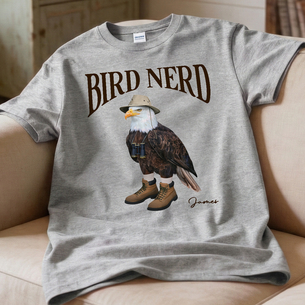 Bird Nerd Custom Name Funny - Personalized Shirt - Gift for Bird Lover, Birdwatcher, Bird Watching Gifts