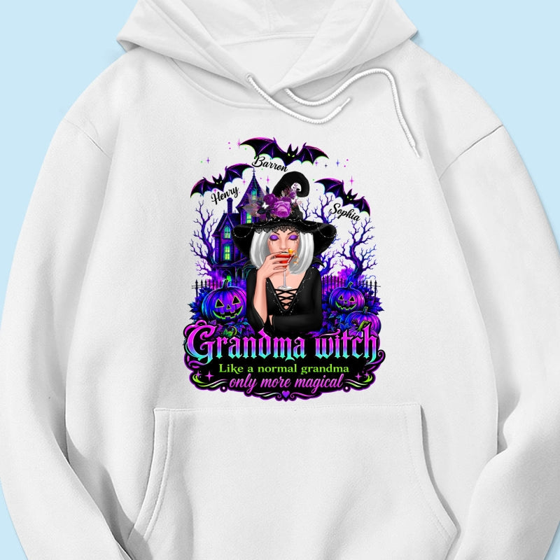 Grandma Witch More Magical - Personalized Shirt - Halloween Spooky Scene, Gift for Grandma