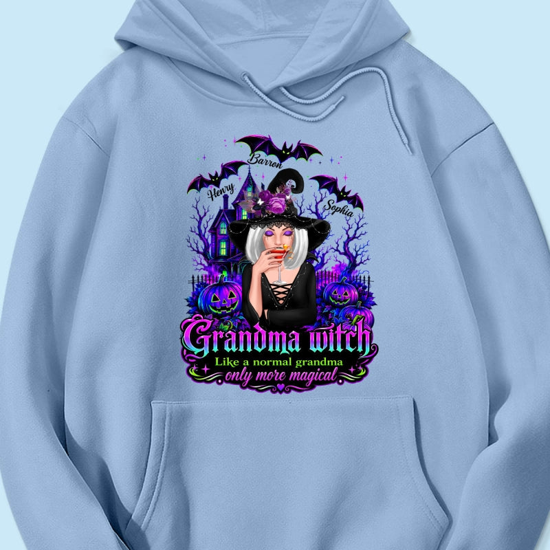 Grandma Witch More Magical - Personalized Shirt - Halloween Spooky Scene, Gift for Grandma
