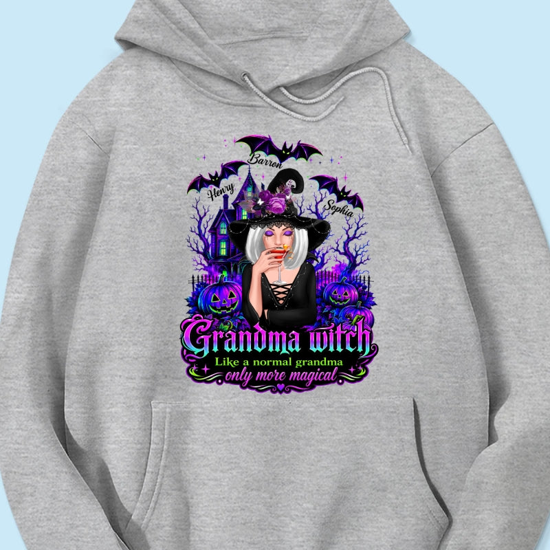 Grandma Witch More Magical - Personalized Shirt - Halloween Spooky Scene, Gift for Grandma
