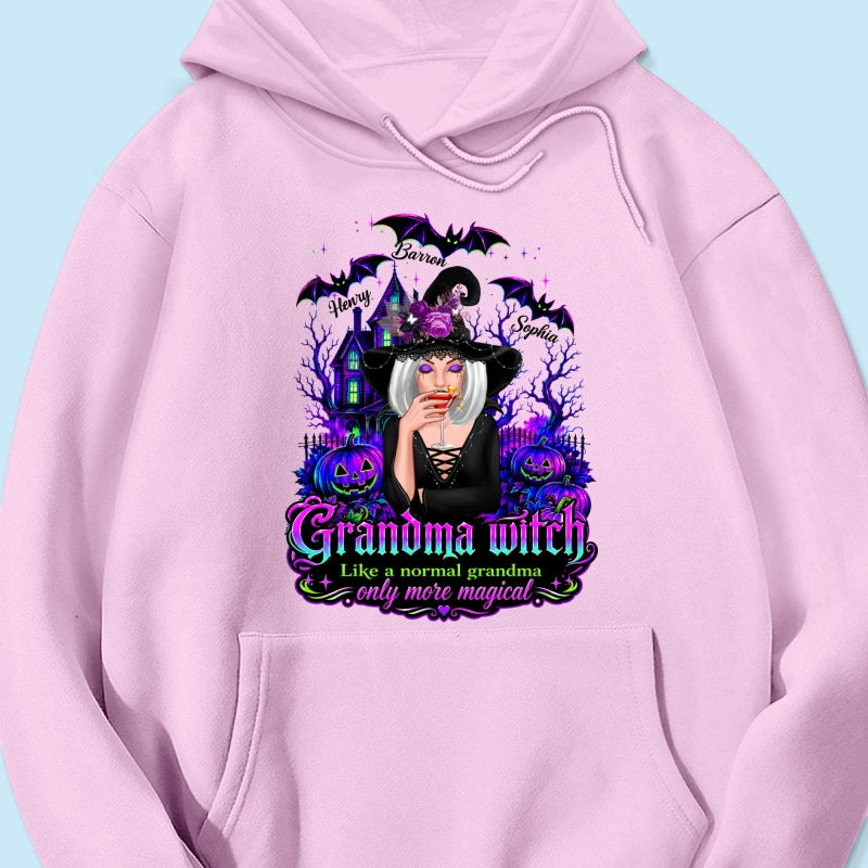 Grandma Witch More Magical - Personalized Shirt - Halloween Spooky Scene, Gift for Grandma