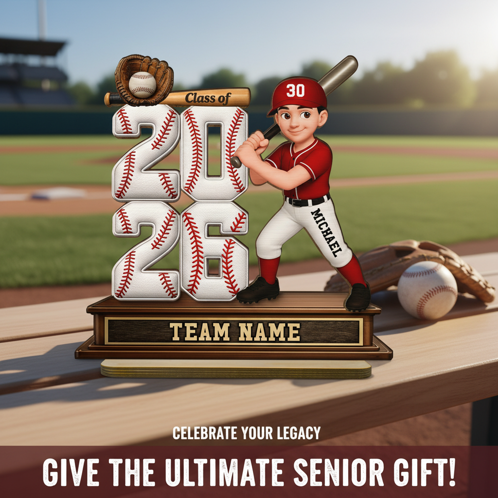 Baseball Senior Class Of 2026 2027 - Personalized 2-Layered Wooden Plaque - Graduation Gift For Son, Daughter, Graduates