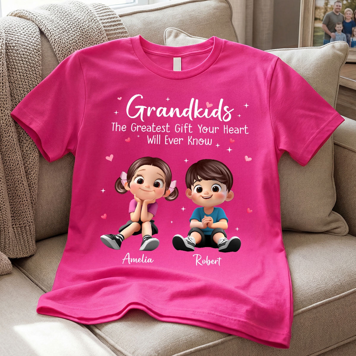 The Greatest Gift You Ever Know Cute Cartoon Kids - Personalized Shirt - Gift For Grandma