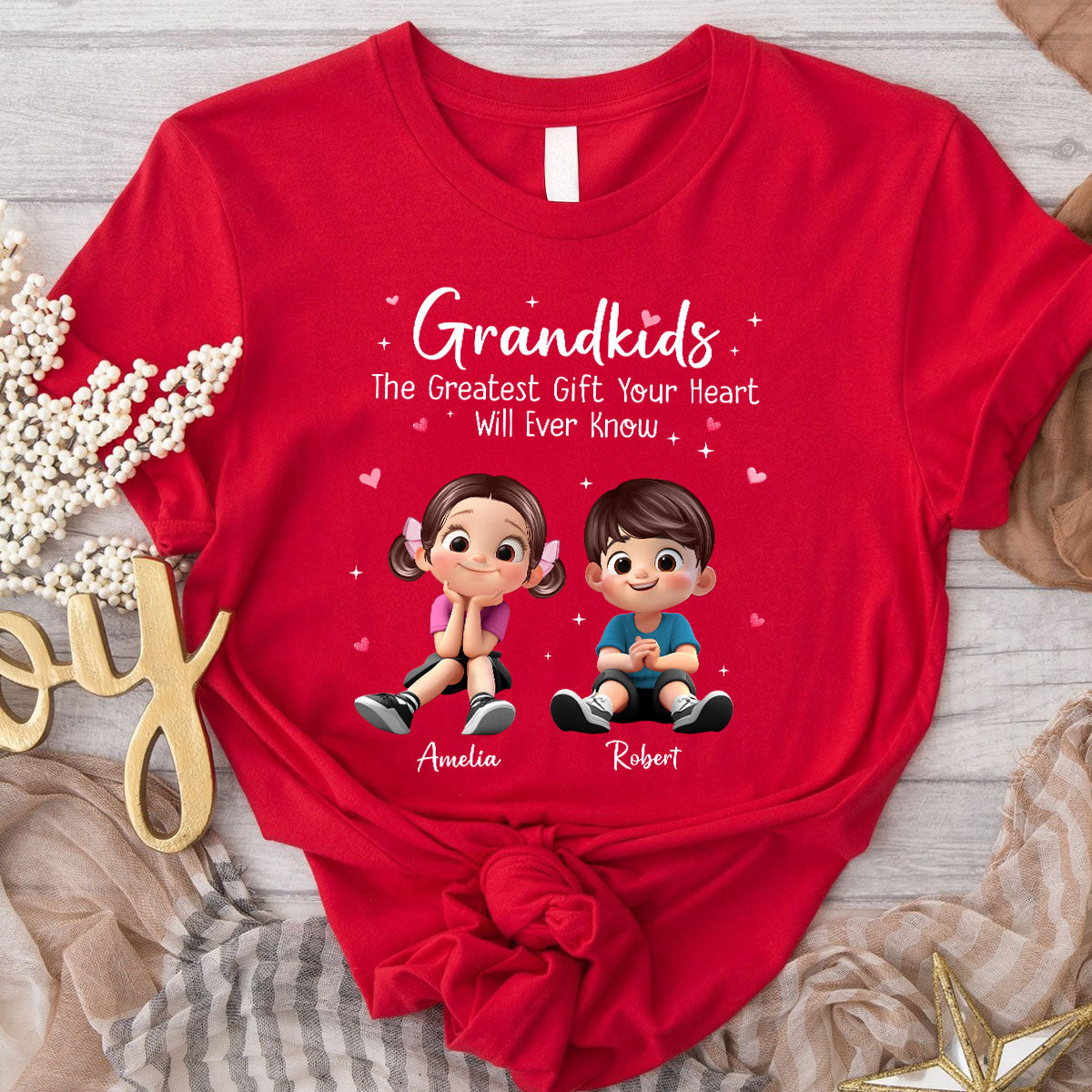 The Greatest Gift You Ever Know Cute Cartoon Kids - Personalized Shirt - Gift For Grandma