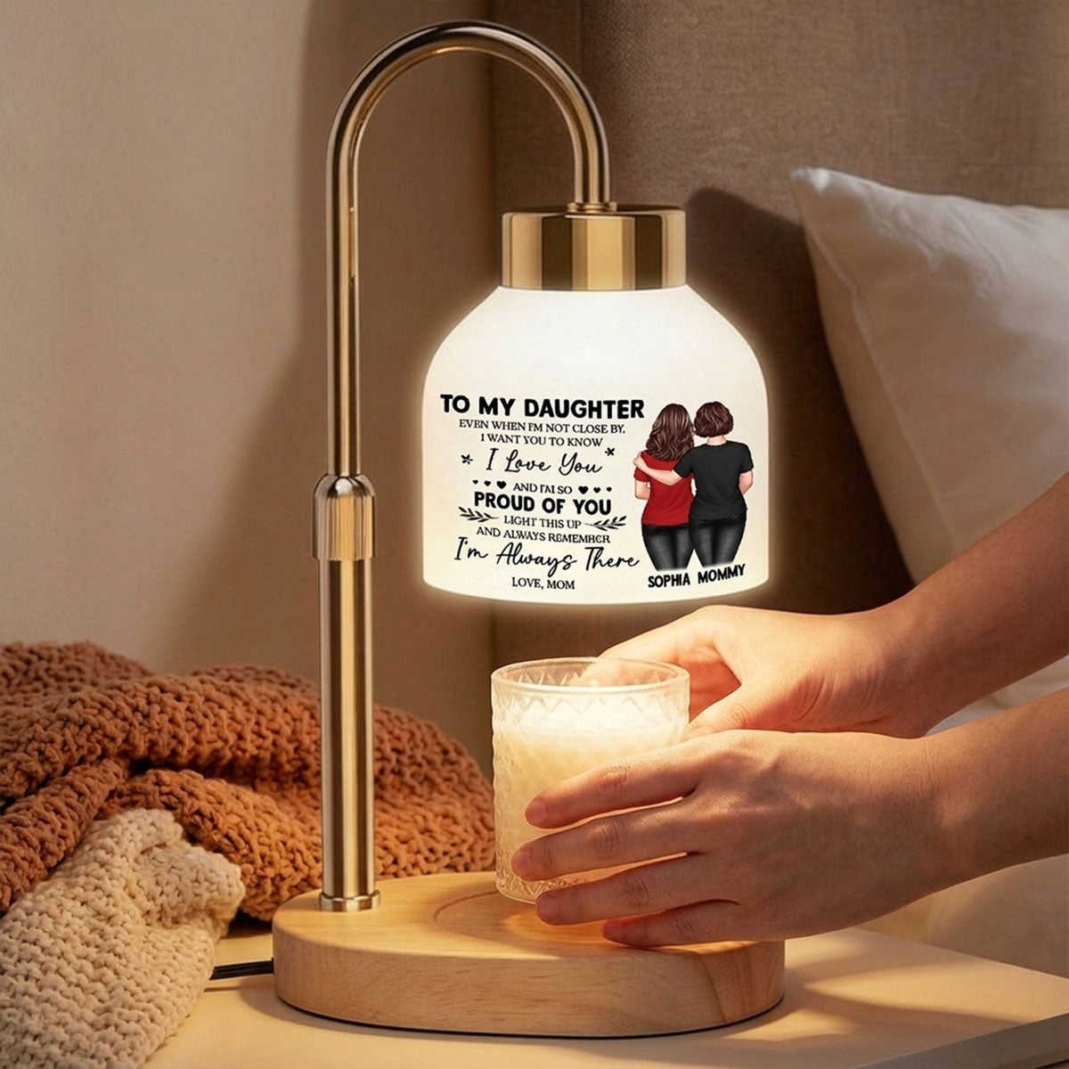 To My Daughter From Mom - Personalized Candle Warmer Lamp - Heartfelt Gift For Daughter