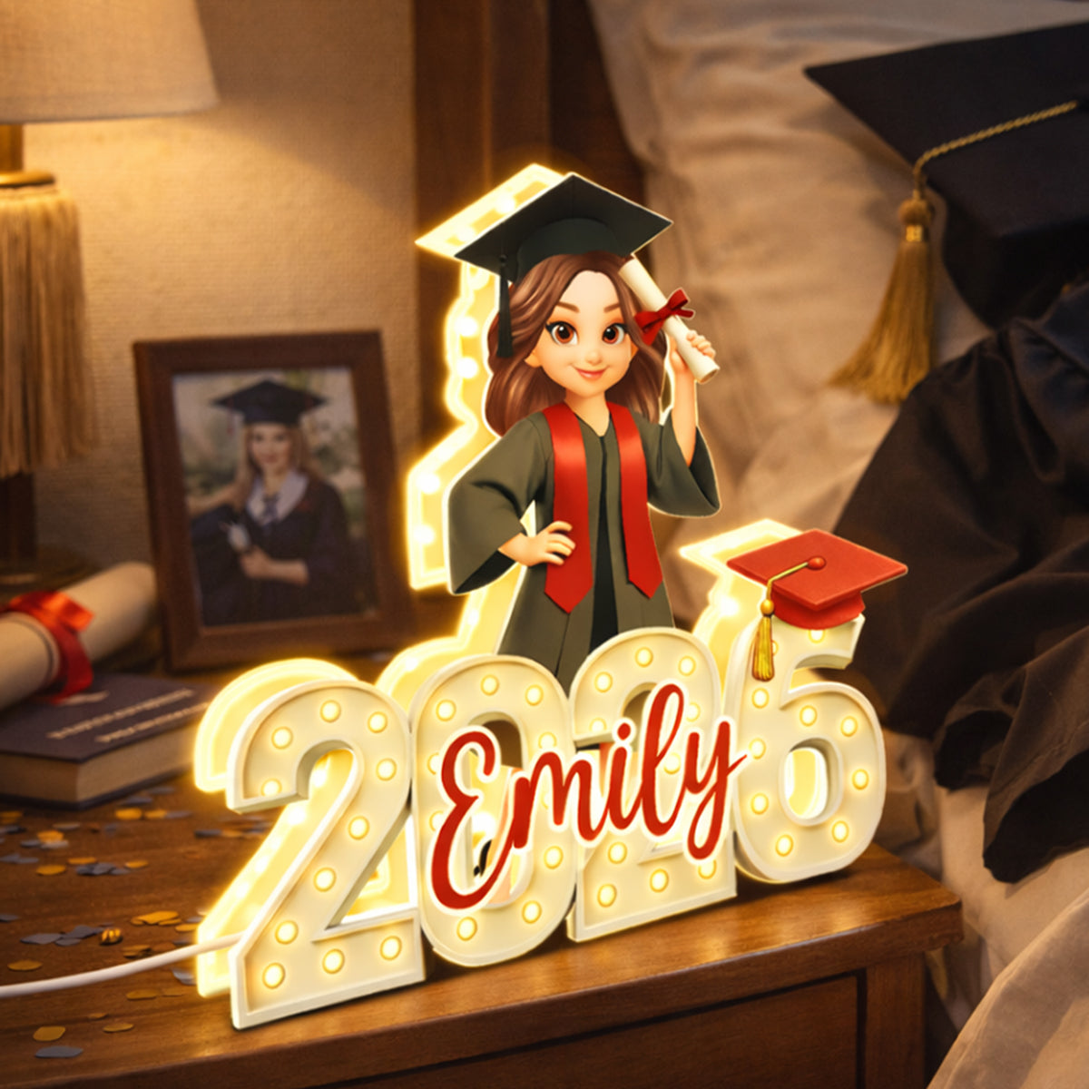 Class of 2026 Graduation Marque Pattern - Personalized Light Box - Gift for Seniors, Daughter, Son, Grandkids