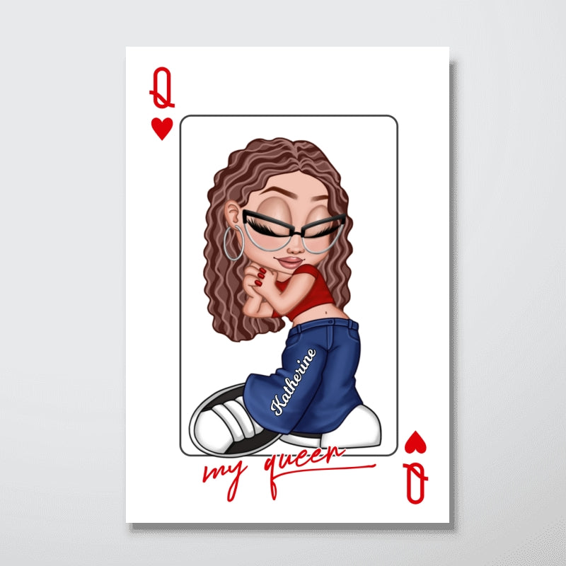 My King My Queen Y2K Couple - Personalized Poster - Valentine's Day Gift, Anniversary Gift For Him, For Her [Sold Individually]
