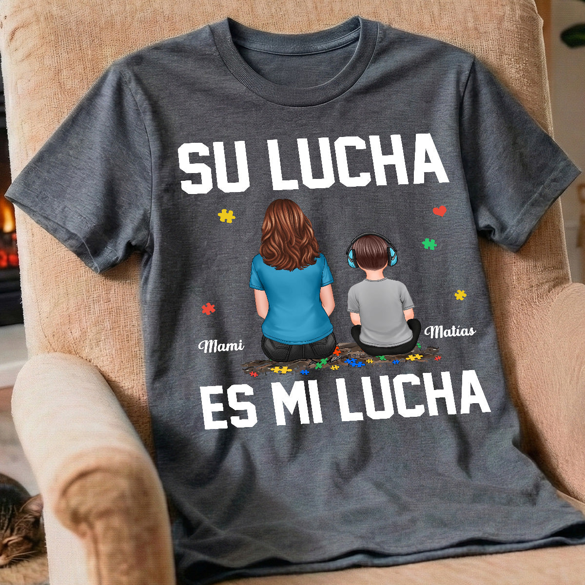 Su Lucha As Mi Lucha His Fight Is My Fight - Personalized Shirt - Autism Awareness Shirt