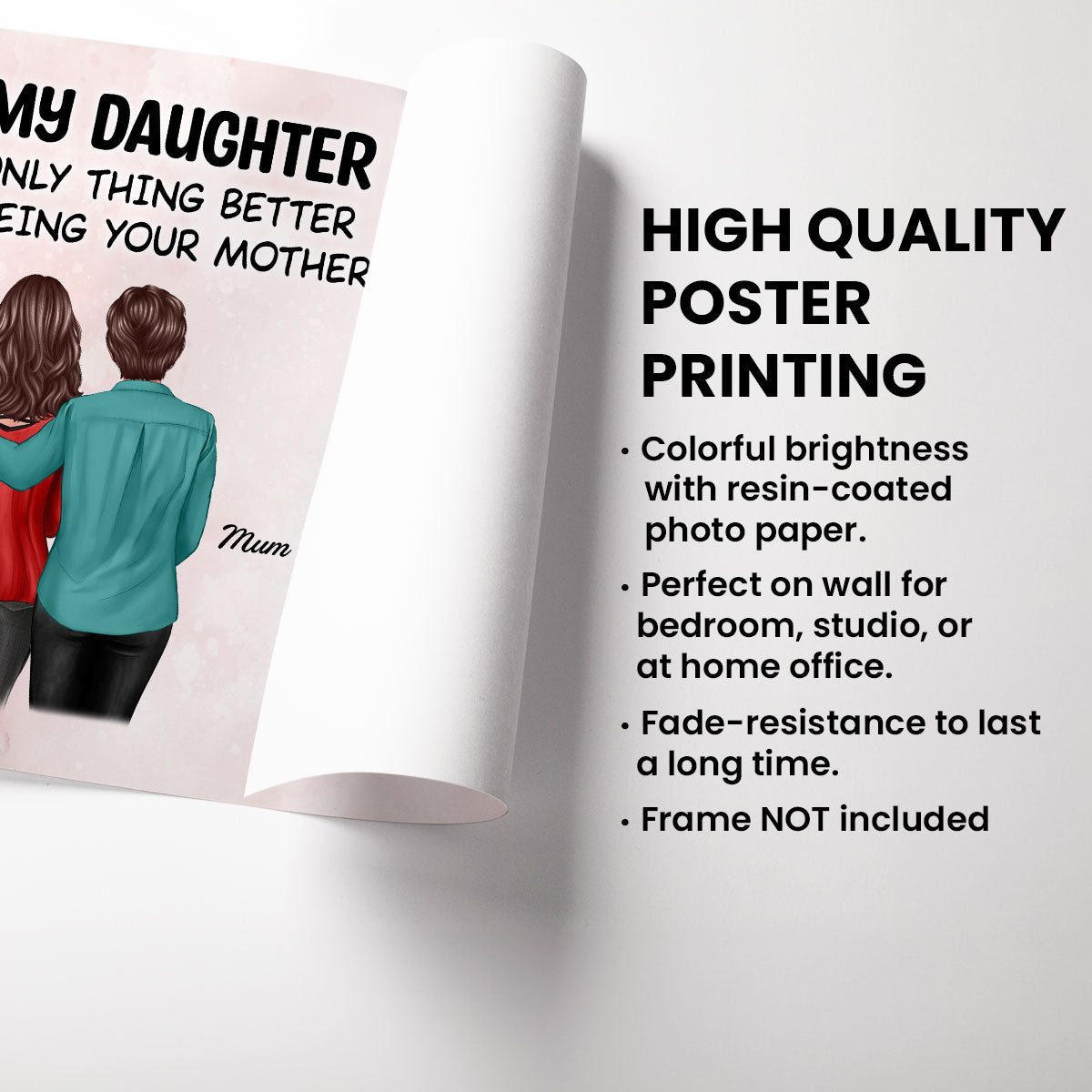 From Mum To Daughter Watching You Be A Mum - Personalised Poster - Mother's Day Gift For Daughter