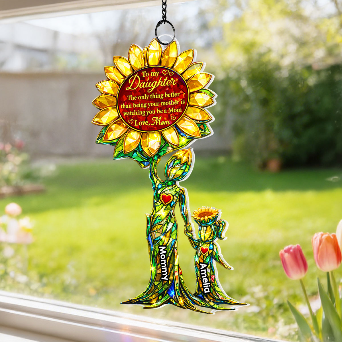 Watching You Be a Mom Mother Daughter - Personalized Suncatcher - Heartfelt Mother's Day Gift for Daughter