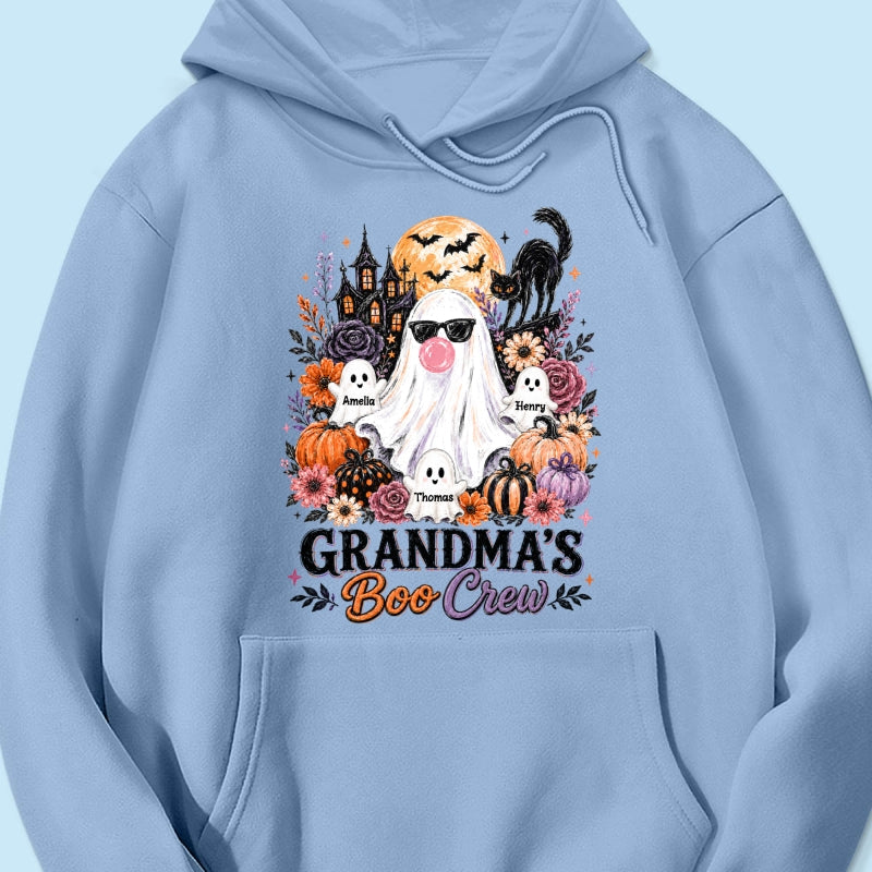 Grandma's Boo Crew Haunted House - Personalized Shirt - Trendy Halloween Tee for Grandma