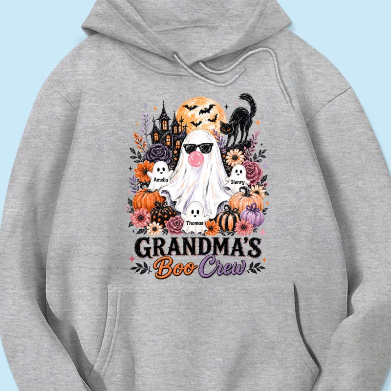 Grandma's Boo Crew Haunted House - Personalized Shirt - Trendy Halloween Tee for Grandma