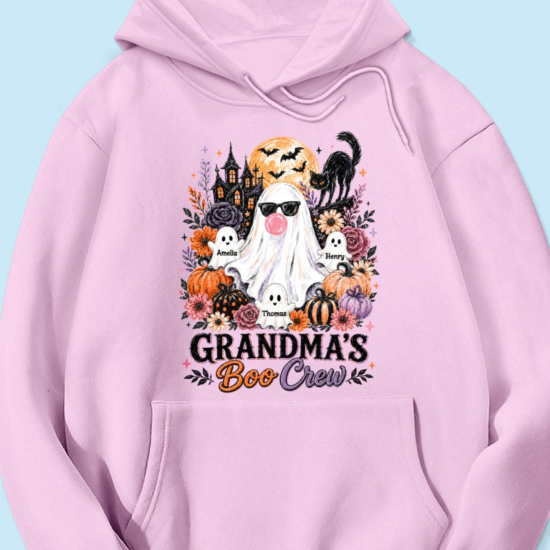 Grandma's Boo Crew Haunted House - Personalized Shirt - Trendy Halloween Tee for Grandma