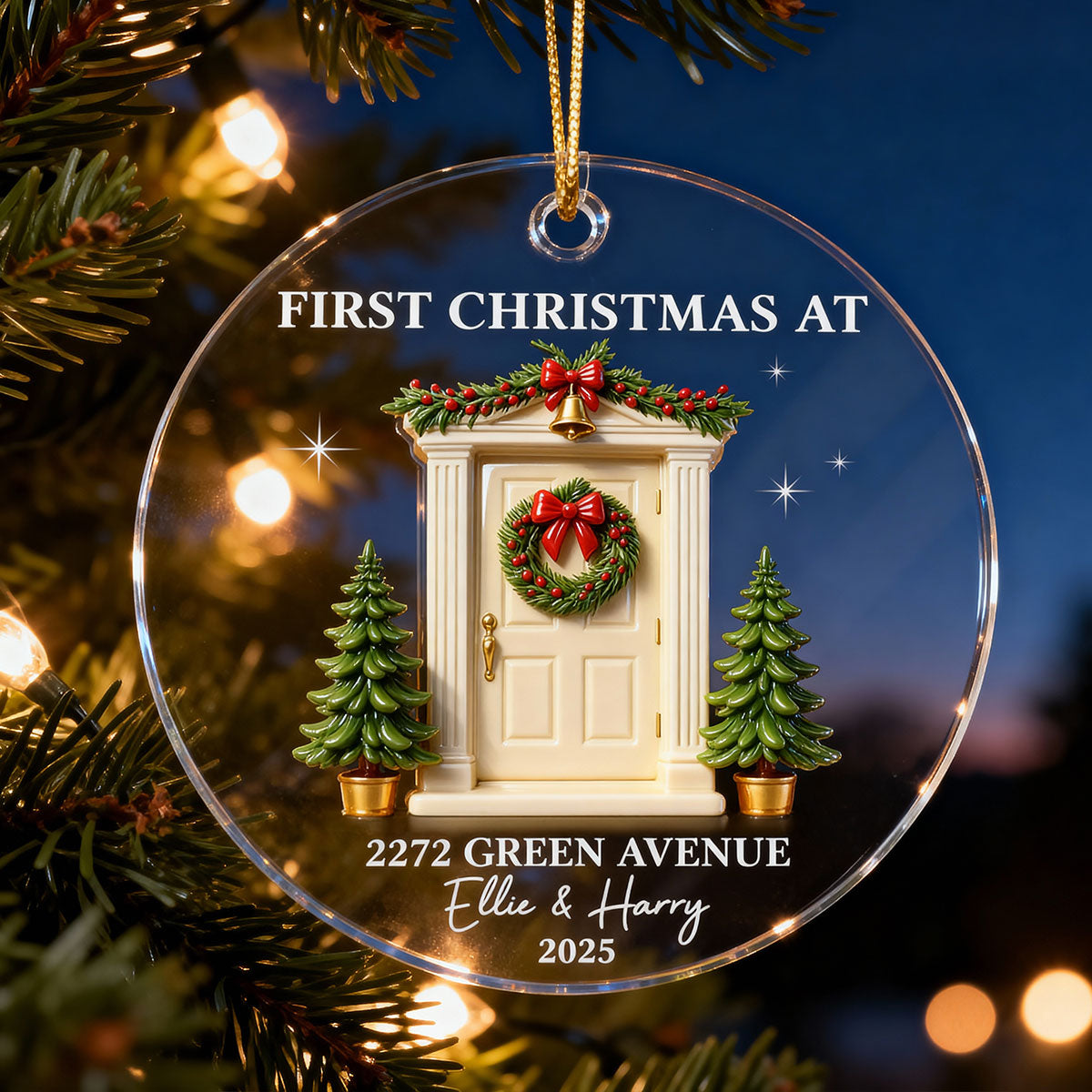 First Christmas New Home 3D Effect - Personalized Acrylic Ornament - New Home Decor