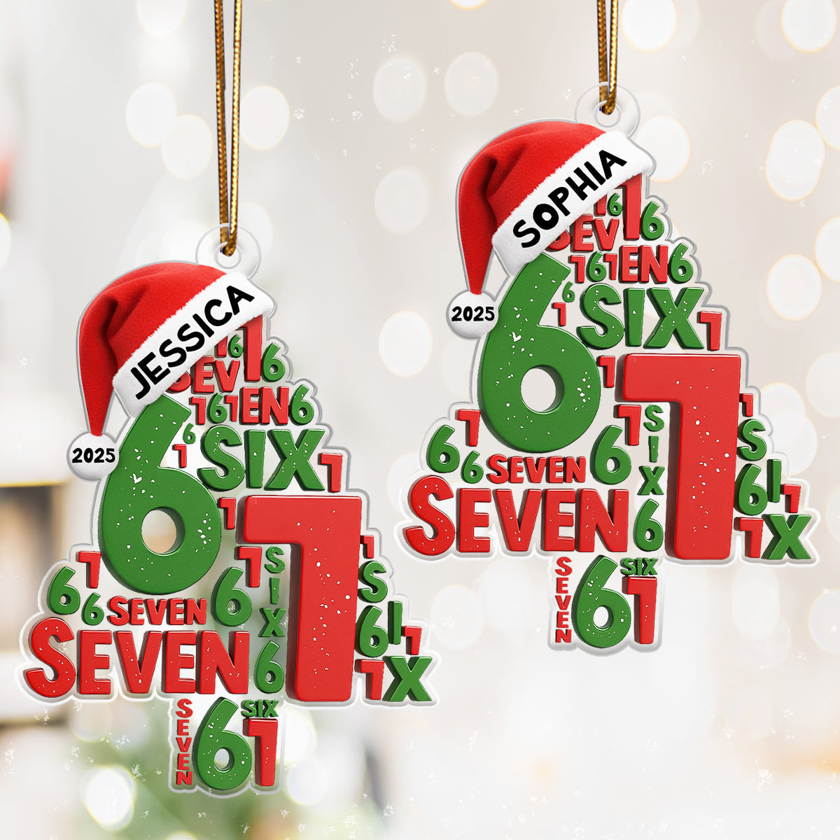 Trending Christmas Tree Six Seven - Personalized Acrylic Ornament - Christmas Gift for Kids, Grandskids