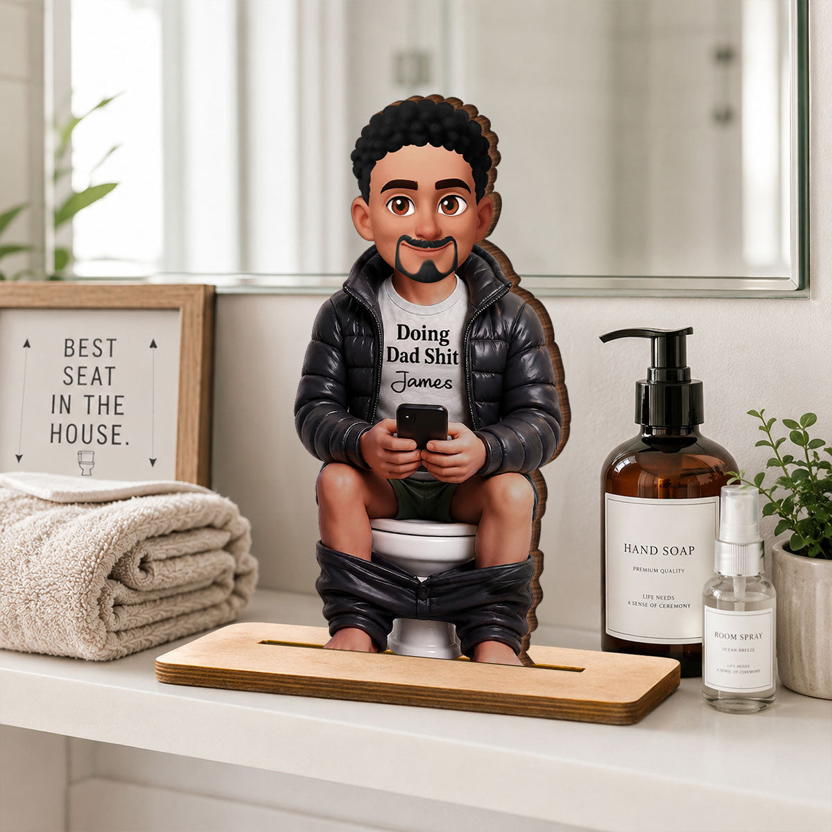 Doing Dad Sh*t Funny - Personalized 2-Layered Wooden Plaque - Funny  Gift for Dad, Husband