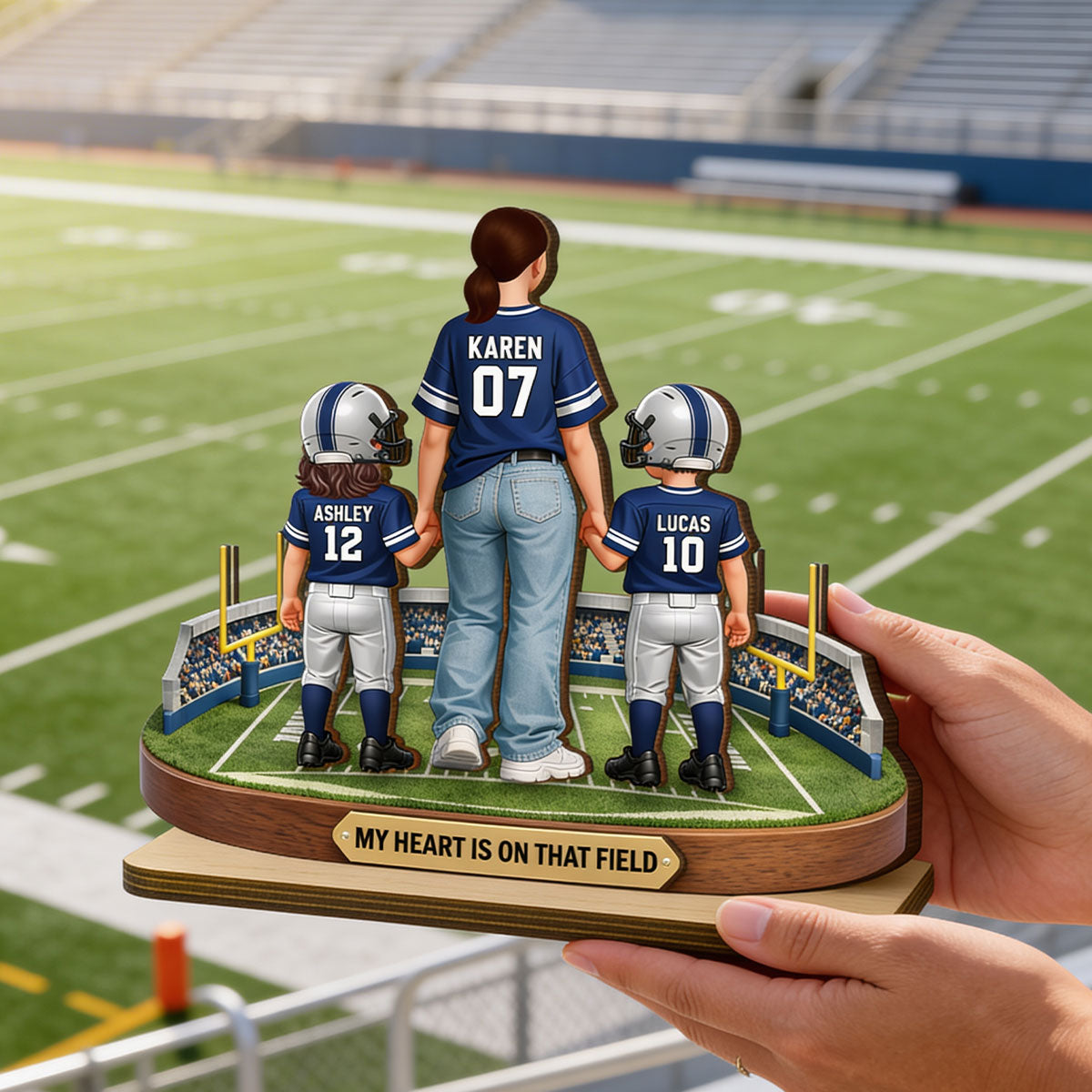 Loud & Proud Football Mom - Personalized 2-Layered Wooden Plaque - Mother's Day Gift, Gift For Football Mom