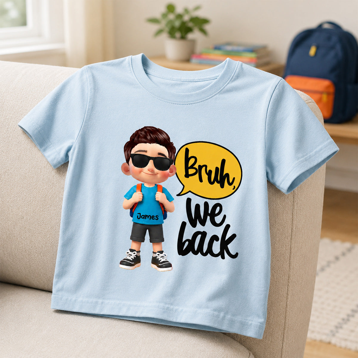 Bruh We Back Cute Kid - Personalized Shirt - Back To School Gift