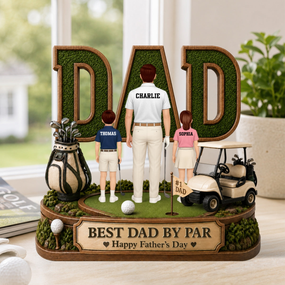 Above Par In Every Way Golfer Dad - Personalized Acrylic Block Plaque -  Gift For Dad, Husband