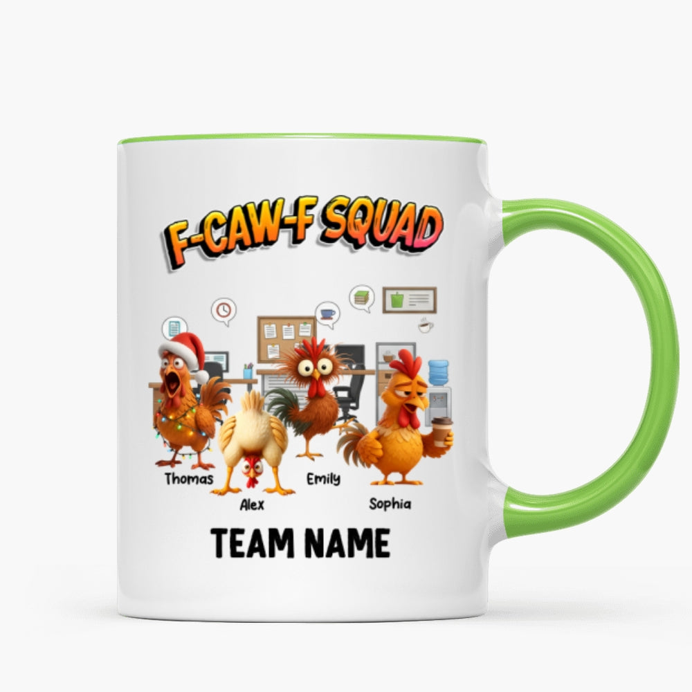 F-Caw-F Squad Funny Chicken Staff - Personalized Mug - Funny Gift For Coworkers, Colleagues