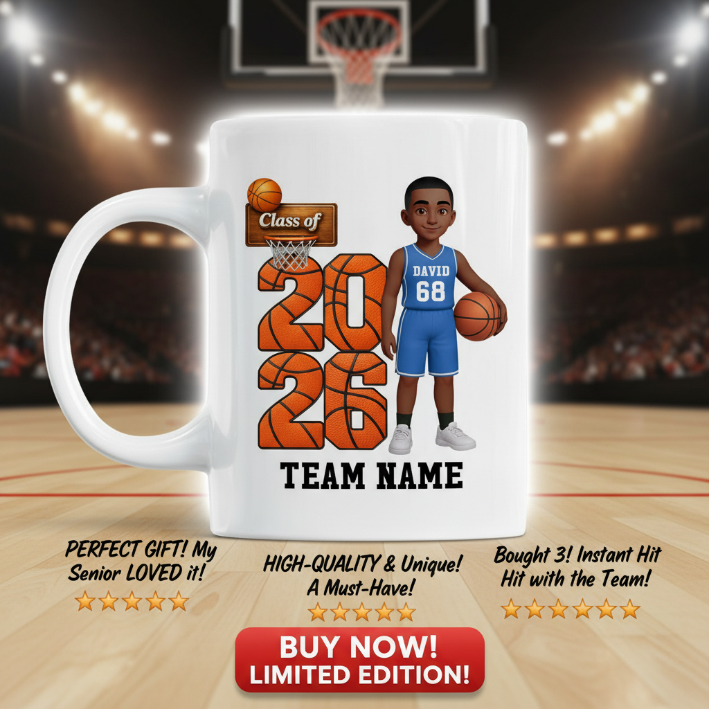 Basketball Senior Class Of 2026 2027 - Personalized Mug - Graduation Keepsake For Son, Daughter