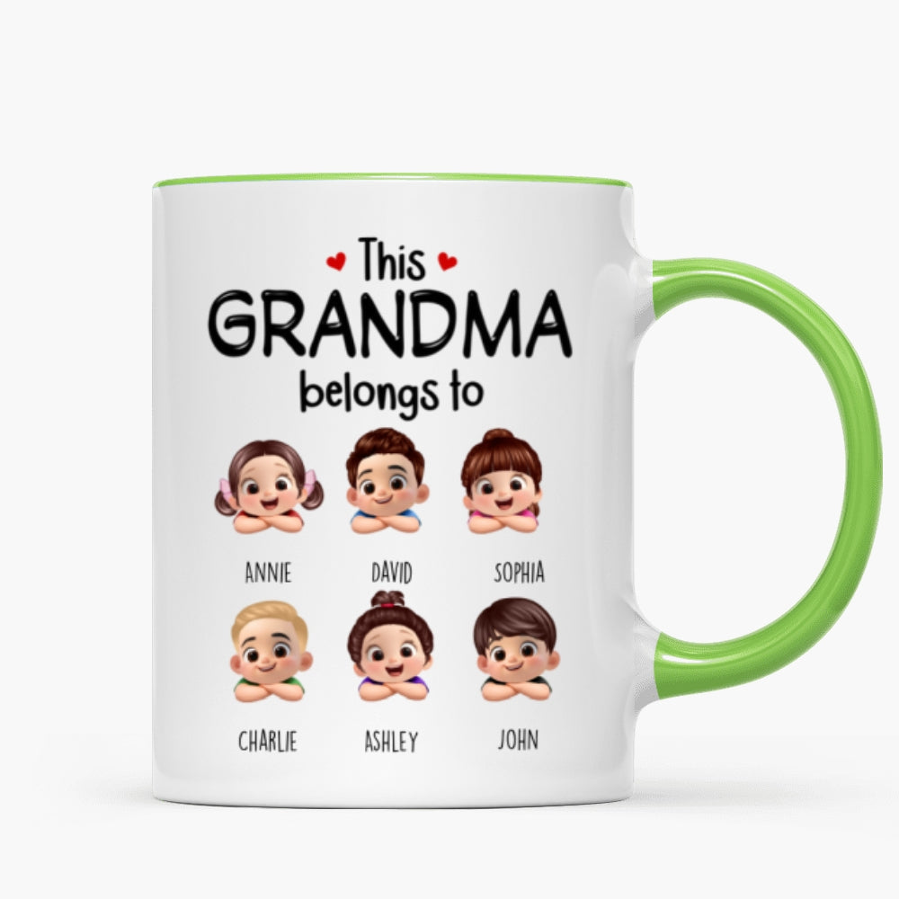 This Grandma Belongs to Cute Grandkids - Personalized Mug - Heartfelt Mother's Day Gift for Grandma