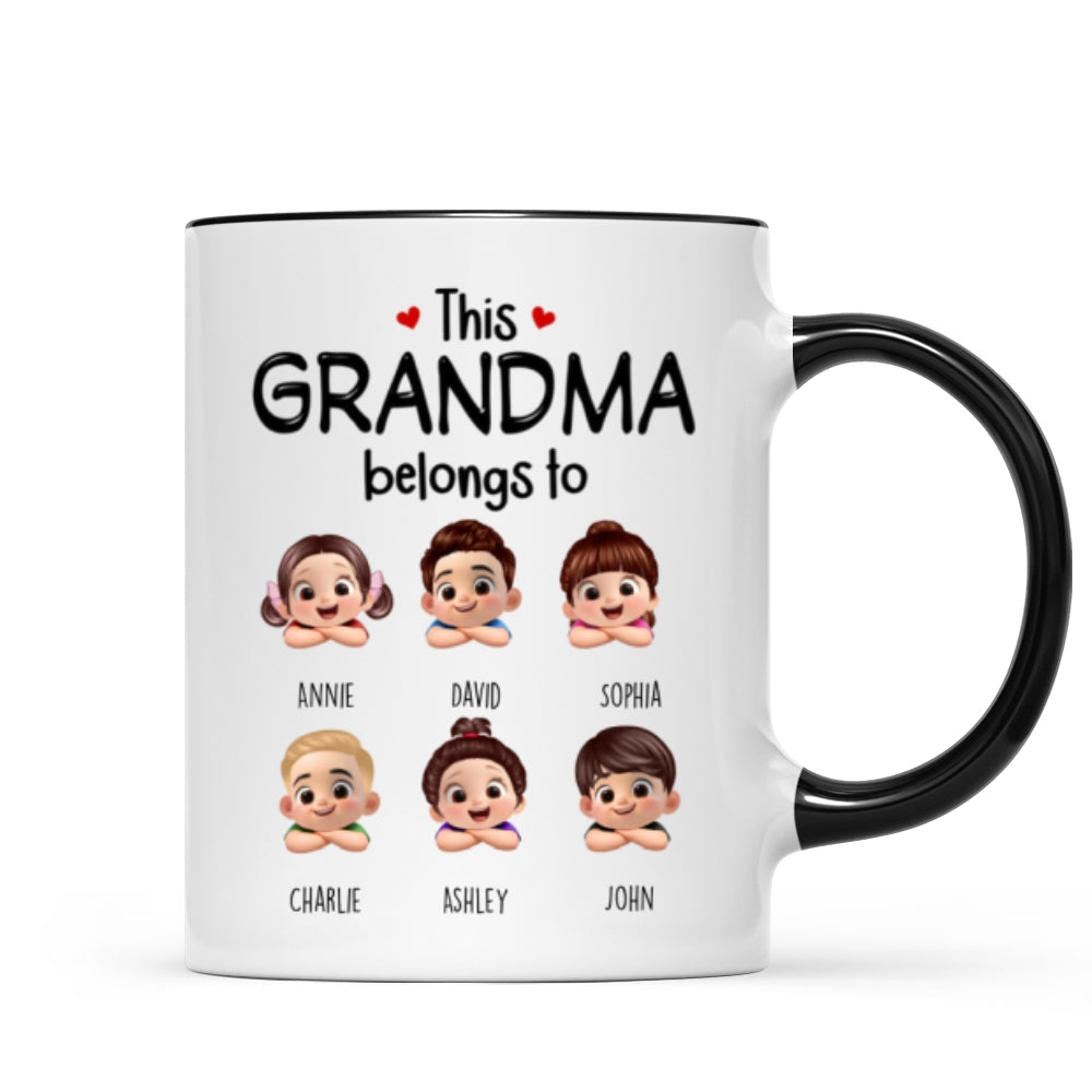This Grandma Belongs to Cute Grandkids - Personalized Mug - Heartfelt Mother's Day Gift for Grandma