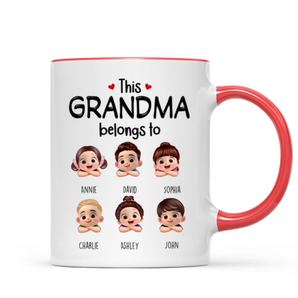 This Grandma Belongs to Cute Grandkids - Personalized Mug - Heartfelt Mother's Day Gift for Grandma